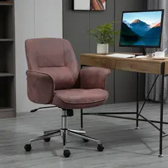 Vinsetto Office Chair, Desk Chair, Swivel Computer Chair with Armrest and Rolling Wheels for Home and Work, Red - 1