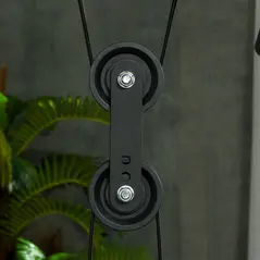 SPORTNOW Smith Machine & Cable Pulley System with Adjustable Weight Bench, Multifunction Home Gym Power Rack with Lat Pull Down System, Barbell Rack for Full Body Training, Black - 8