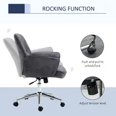 Vinsetto Swivel Computer Office Chair Mid Back Desk Chair for Home Study Bedroom,  Charcoal Grey - 4