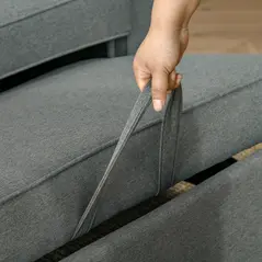 HOMCOM Double Sofa Bed Click Clack Sofa Bed Pull Out Bed with Adjustable Backrest for Living Room and Bedroom Grey - 7