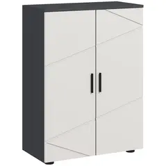 kleankin Small Bathroom Cabinet, Bathroom Storage Cabinet with 2-Doors Cupboard, 2 Adjustable Shelves and Soft Close Mechanism, Grey - 1