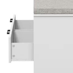 HOMCOM Shoe Bench with Removable Cushion, Shoe Storage Bench with Padded Seat, Open Compartments and Drawers for Entryway Hallway - 7