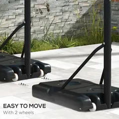 SPORTNOW Six-Level Height Adjustable Freestanding Basketball Hoop and Stand with Wheels, 2.35-3.05m - 3