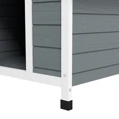 PawHut Outdoor Dog Kennel, Wooden Dog House, with Removable Floor, Anti-Corrosion Wood, for Large Dogs, 106.5H x 110W x 98Dcm - 8