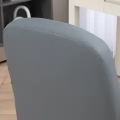 HOMCOM Desk Chair, PU Leather Computer Office Chair with Adjustable Height, Swivel Wheels for Home Work Study, Grey - 7