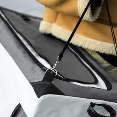 PawHut Foldable Dog Stroller, Pet Travel Crate, with Detachable Carrier, Soft Padding, for Mini, Small Dogs - Grey - 8