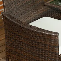Outsunny Two-Seat Rattan Chair, with Middle Table - Brown - 8