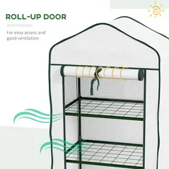 Outsunny Three-Tier Mini Greenhouse - White - 5