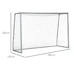 SPORTNOW 10ft x 6.5ft Football Goal, Football Net for Garden with Ground Stakes, Quick and Simple Set Up - 2