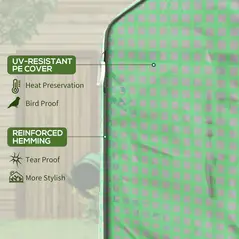 Outsunny Walk-in Greenhouse with 3 Tier 12 Shelves, Small Greenhouse with Reinforced PE Cover, Garden Plant Growhouse with Roll-up Door and Three Mesh Windows, 140 x 213 x 190 cm, Green - 4