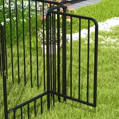 PawHut 80cm 8 Panels Heavy Duty Dog Pen, Pet Playpen for Indoors, Outdoors, Small, Medium Dogs - 8