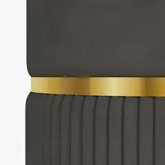 HOMCOM Velvet-Feel Storage Ottoman - Grey - 6