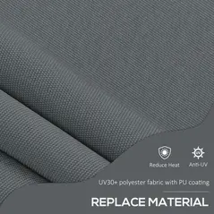 Outsunny 2 x 1.2m Manual Retractable Awning - Grey - 5