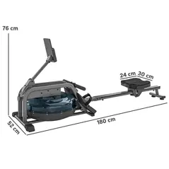 SPORTNOW Water Rowing Machine with Wheels, Vertical Storage, Adjustable Resistance, for Strength, Cardio Training - 2