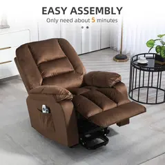 HOMCOM Leathaire Eight Massage Point Armchair, with Heat and Reclining Back - Brown - 7