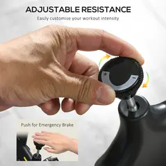 SPORTNOW Exercise Bike, Indoor Stationary Bike, Cycling Machine with Adjustable Seat and Resistance for Home Gym Workout, Yellow - 4