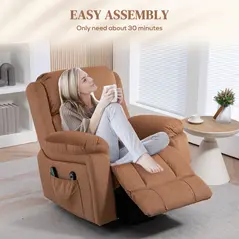 HOMCOM Eight Massage Point Electric Reclining Lift Chair, with Remote - Brown - 7