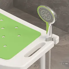 HOMCOM Shower Chair, Adjustable Height Shower Stool with Aluminium Frame and Non-Slip Feet, Bathtub Stool Seat for Elderly Disabled Handicap, Green - 8