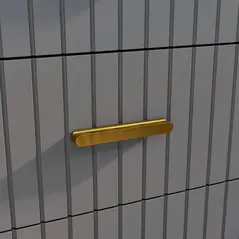 HOMCOM Three Drawer Embossed Line Dresser - Grey/Gold Tone - 8