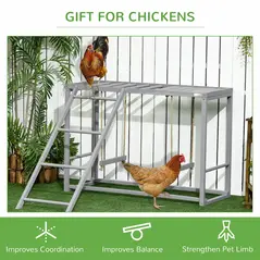 PawHut Walk In Chicken Run with Chicken Activity Shelf and Cover, 3 x 6 x 2m - 6