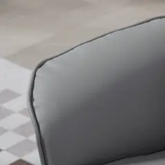 HOMCOM Swivel Recliner Chair with Footstool, PU Leather Armchair and Ottoman with High Back and Round Base for Living Room, Light Grey - 7