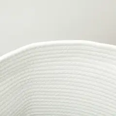 HOMCOM 36L Cotton Rope Laundry Basket, with Handles - Cream White - 8