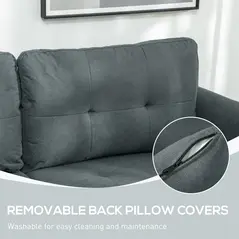 HOMCOM 'L' Shape Modular Storage Sofa - Dark Grey - 6