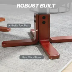 HOMCOM Faux Leather Manual Recliner and Footstool Set - Black - 6