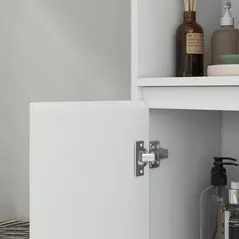 HOMCOM Narrow Bathroom Cabinet, Slim Bathroom Storage Unit with Open Compartment, Freestanding Storage Cupboard for Small Spaces, 30 x 30 x 160 cm, White - 8