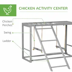 PawHut Walk In Chicken Run with Chicken Activity Shelf and Cover, 3 x 6 x 2m - 5