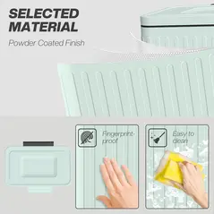 HOMCOM Dual Kitchen Bin, 2 x 20L Double Bin for Recycling and Waste, Fingerprint-proof Pedal Bin with Soft-Close Lid, Removable Inner Buckets, Green - 5