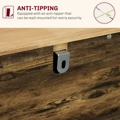 HOMCOM Sideboard with Rubberwood Top and Adjustable Shelves for Dining Room, Kitchen - Rustic Brown - 6