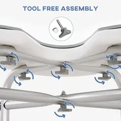 HOMCOM 39-51.5cm 'U' Seat Padded Shower Stool - Grey - 5