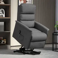 HOMCOM Electric Riser Recline Armchair, with Footrest - Dark Grey - 1