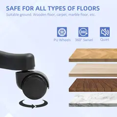 HOMCOM Faux Leather Office Chair - Black - 5