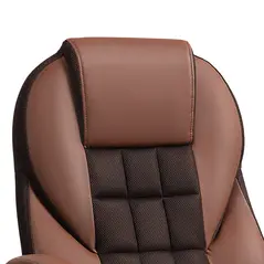 HOMCOM Faux Leather Office Chair - Brown - 7