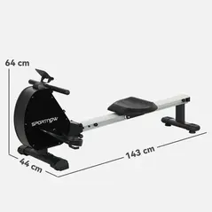 SPORTNOW Folding Magnetic Rowing Machine, with 16-Level Adjustable Resistance, Black - 2