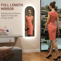 HOMCOM 120 x 40cm Arch Mirror, with LED Lights - 3