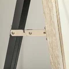 HOMCOM 162.6 cm Two-Tone Full Length Mirror - White/Oak-Tone - 7