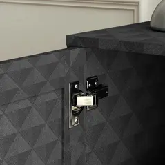 HOMCOM Sideboard with Adjustable Shelf, Freestanding Sideboard Storage Cabinet with Open Compartment and 2 Drawers, Black - 7