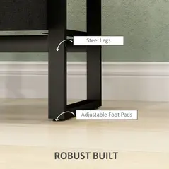 HOMCOM Industrial-Natural Bedside Table - Brown - 5