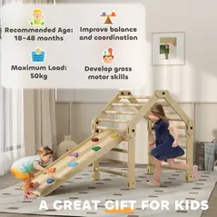 AIYAPLAY 3 in 1 Kids Climbing Set Indoor with Sliding Ramp, Foldable design, Gift for 2-6 Years Old - 7