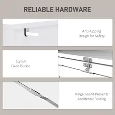 HOMCOM Three-Part Work Desk, with Storage and Writing Board - White - 6