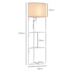 HOMCOM Three-Shelf Corner Floor Lamp - White - 2