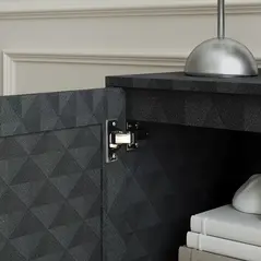 HOMCOM Modern Sideboard, Freestanding Sideboard Storage Cabinet with Adjustable Shelf and 2 Doors for Living Room, Black - 6