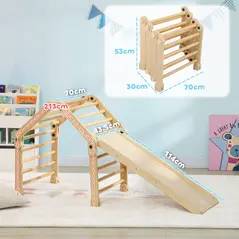 AIYAPLAY 3 in 1 Kids Climbing Set Indoor with Sliding Ramp, Foldable design, Gift for 2-6 Years Old - 2