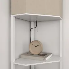 HOMCOM Three-Shelf Corner Floor Lamp - White - 8