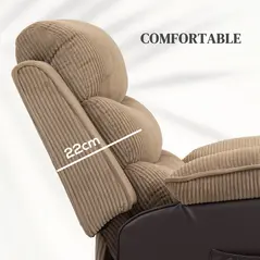 HOMCOM Power Lift Recliner Chair for Elderly, Patchwork Design Oversized Electric Riser and Recliner Armchair for Living Room with Remote Control, USB Port and 2 Side Pockets, Brown - 5