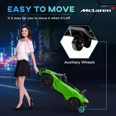 AIYAPLAY McLaren 765LT Licensed 12V Kids Electric Ride on Car with Butterfly Doors, Remote Control, Transport Wheels, Green - 4