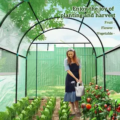 Outsunny 300 x 200cm Walk-In Polytunnel Greenhouse - Green - 7